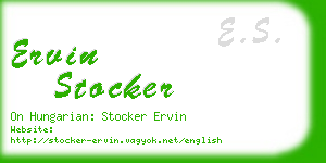 ervin stocker business card